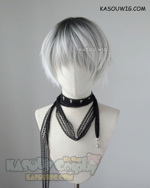 Tokyo Ghoul Sasaki Haise black silver ombre cosplay wig .punk wig