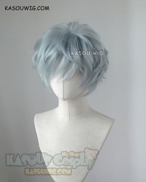 My hero academia Tomura Shigaraki grayish blue messy short cosplay wig