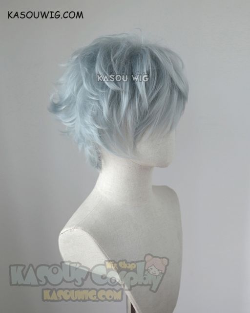 My hero academia Tomura Shigaraki grayish blue messy short cosplay wig