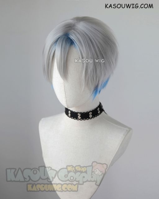 Ready Player One Parzival gray to blue ombre short cosplay wig