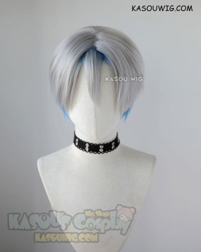 Ready Player One Parzival gray to blue ombre short cosplay wig