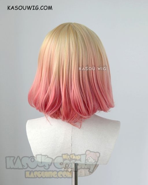 Angels of Death Cathy Catherine Ward / Gwenpool  yellow pink ombre cosplay wig