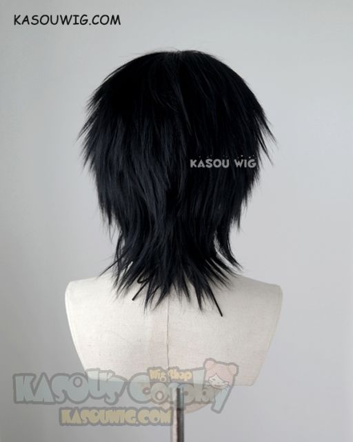 Bungou Stray Dogs Ranpo Edogawa/Angels of Death Zack/Death Note L/JJK Toji Fushiguro layered spiky black cosplay wig