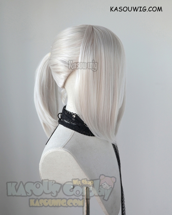 S 3 SP05 Pearl White ponytail base wig with long bangs