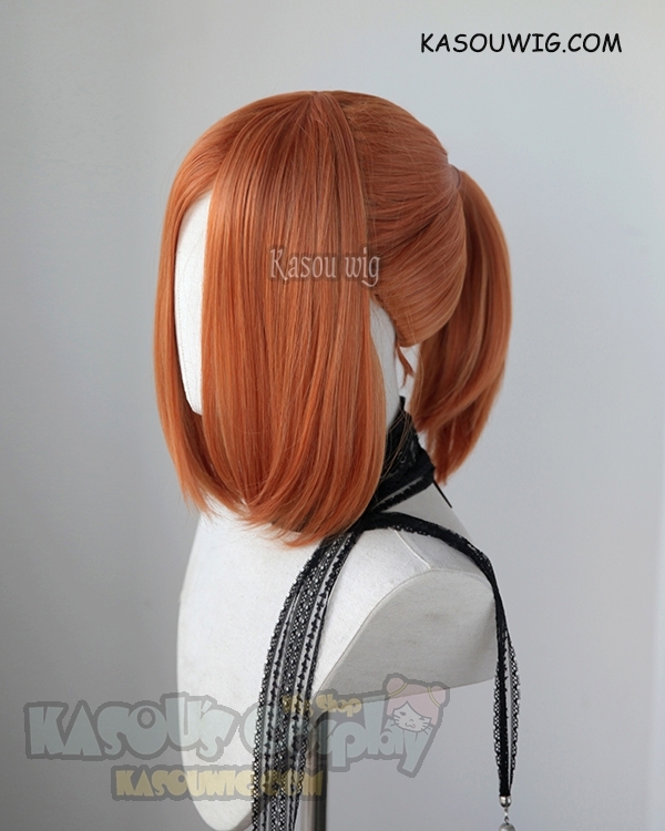 S 3 SP15 pumpkin orange ponytail base wig with long bangs