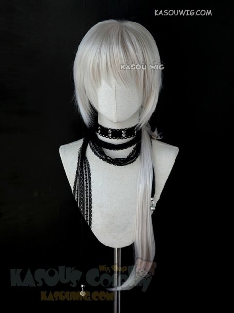 90cm / 35.5" Mystic Messenger Zen pearl white long poytail wig . SP05