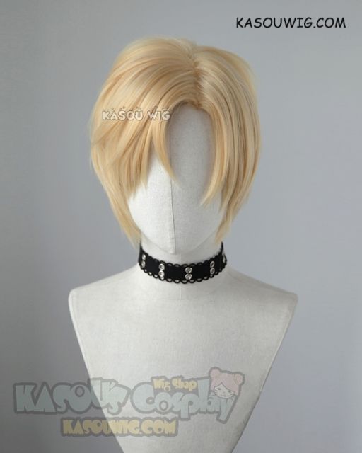 [Redesigned] Banana Fish Ash Lynx short side-parted bright blonde cosplay wig