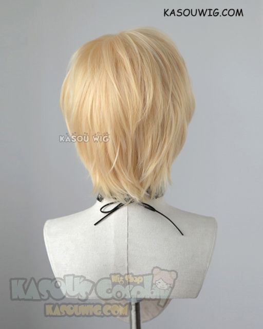 [Redesigned] Banana Fish Ash Lynx short side-parted bright blonde cosplay wig