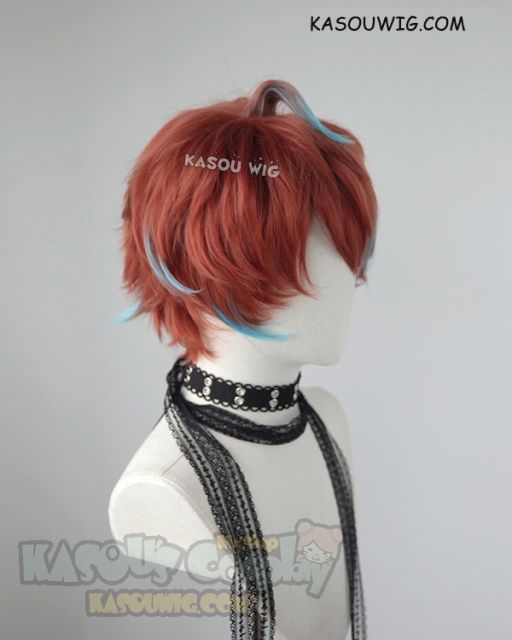 Hypnosis Mic Matenrou Doppo Kannonzaka short curly burnt umber red cosplay wig