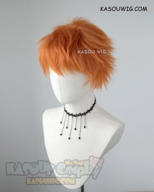 Bleach Ichigo/ Hypnosis Mic MAD TRIGGER CREW Rio Mason Busujima short spiky orange wig