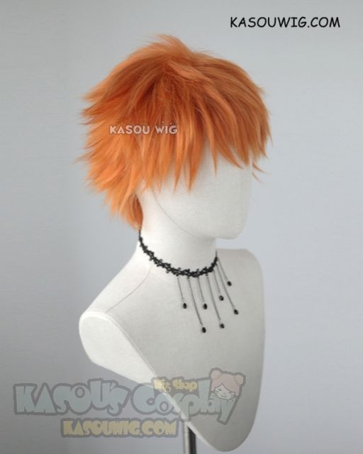 Bleach Ichigo/ Hypnosis Mic MAD TRIGGER CREW Rio Mason Busujima short spiky orange wig