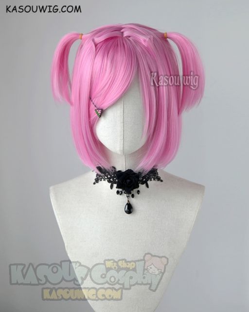 [2 styles] Doki Doki Literature Club Natsuki pink cosplay wig with chibi twin tails