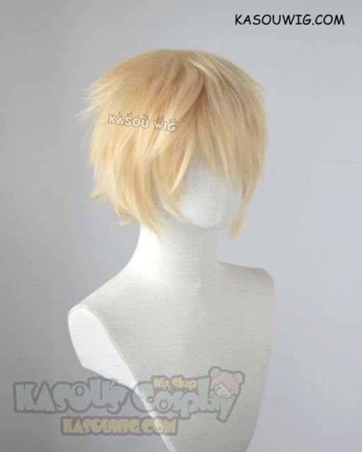 Noragami Yukine / S-1 KA008 >>31cm / 12.2" Short yellow blonde layered wig, easy to style,Hiperlon fiber