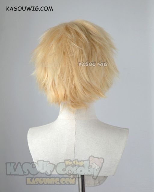 Noragami Yukine / S-1 KA008 >>31cm / 12.2" Short yellow blonde layered wig, easy to style,Hiperlon fiber