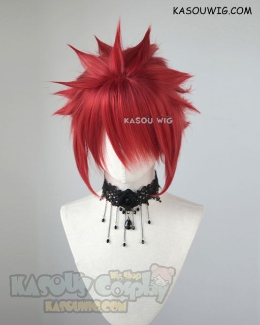 S-5  KA042 31cm / 12.2" short apple red spiky layered cosplay wig