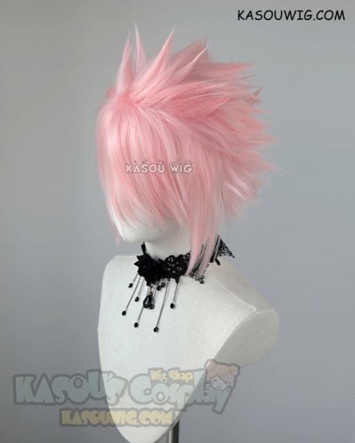 S-5  KA033  31cm / 12.2" short light pink spiky layered cosplay wig