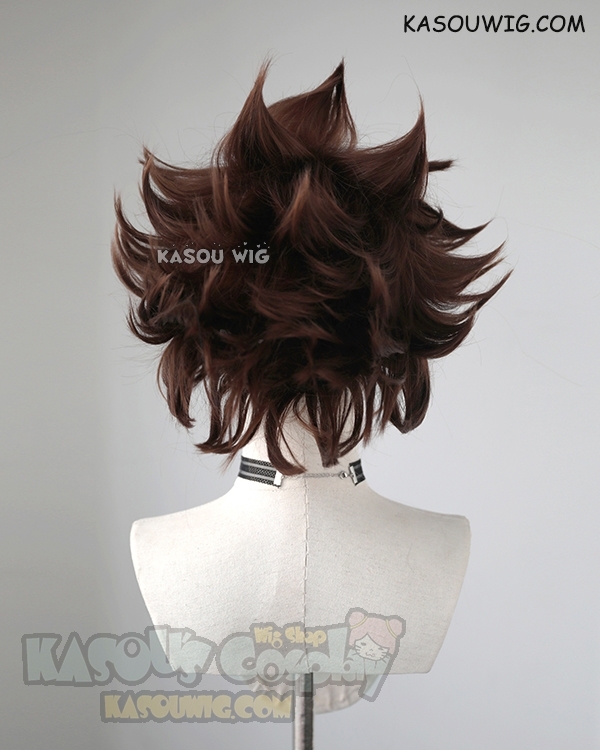 Kingdom Hearts III Sora short coffee brown spiky cosplay wig KASOU