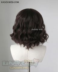 S-4 / KA030 deep brown loose beach waves lolita . harajuku wig with bangs .35cm .