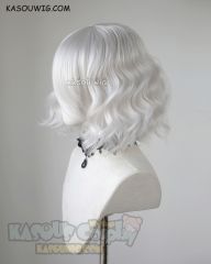 S-4 / KA002 silver white loose beach waves lolita . harajuku wig with bangs .35cm .