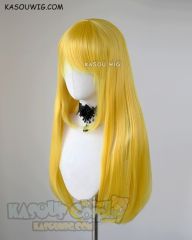 L-2 / SP35 bright yellow 75cm long straight wig . Heating Resistant fiber