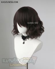 S-4 / KA030 deep brown loose beach waves lolita . harajuku wig with bangs .35cm .