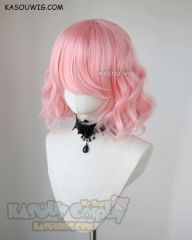 S-4 / KA033 light pink loose beach waves lolita . harajuku wig with bangs .35cm .