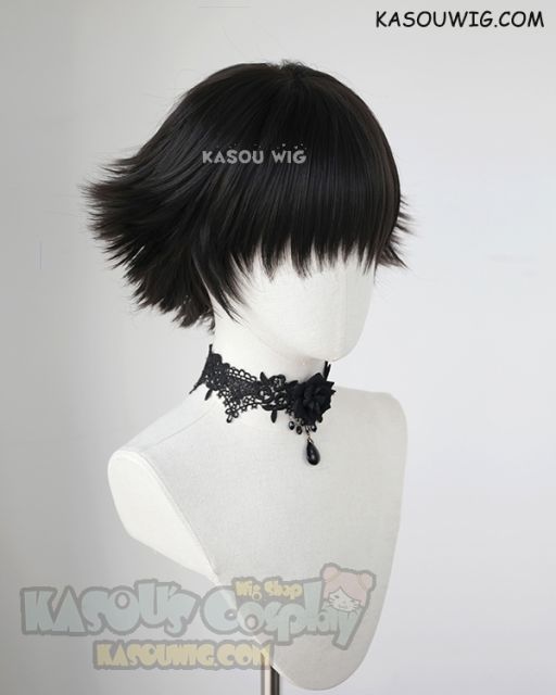 Devil May Cry 5  Lady / Hunter × Hunter Shizuku short natural black flippy wig