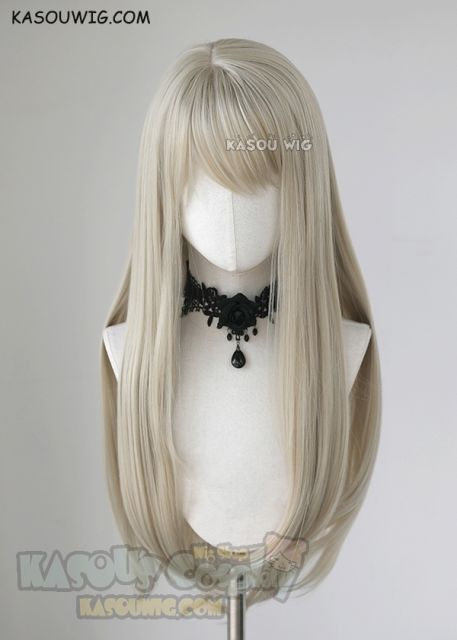 League of Legends KDA Ahri grayish blonde 75cm long straight wig