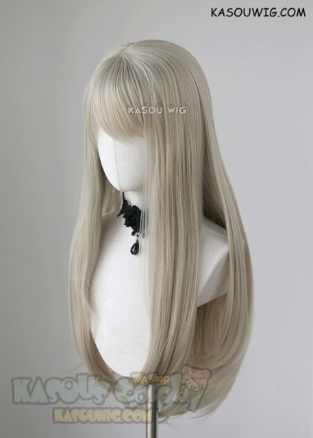 League of Legends KDA Ahri grayish blonde 75cm long straight wig