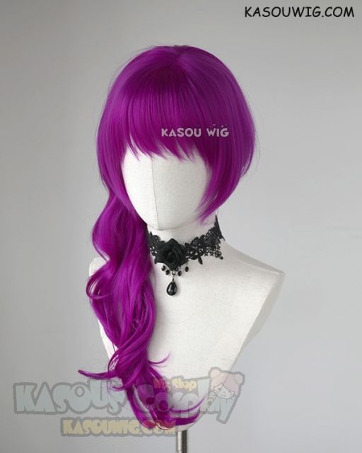 League of Legends KDA Evelynn Red Violet Purple 70CM long curly wig