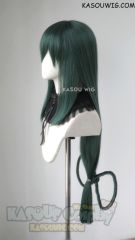 90cm / 35.5" long Tsuyu Asui green cosplay wig with bow