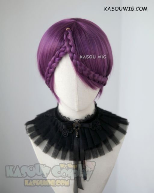 Houseki no Kuni Amethyst short purple cosplay wig with clip-on braid