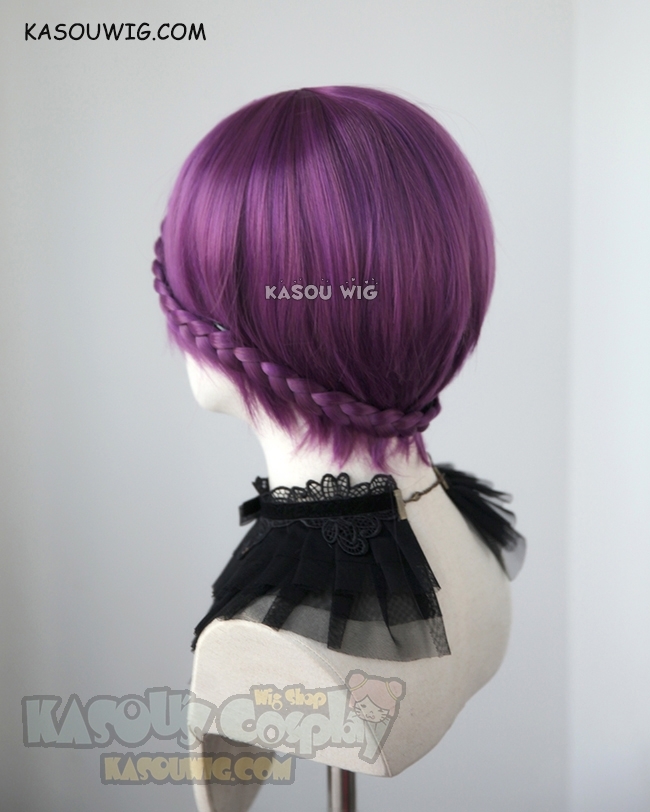 Houseki no Kuni Amethyst short purple cosplay wig with clip on braid