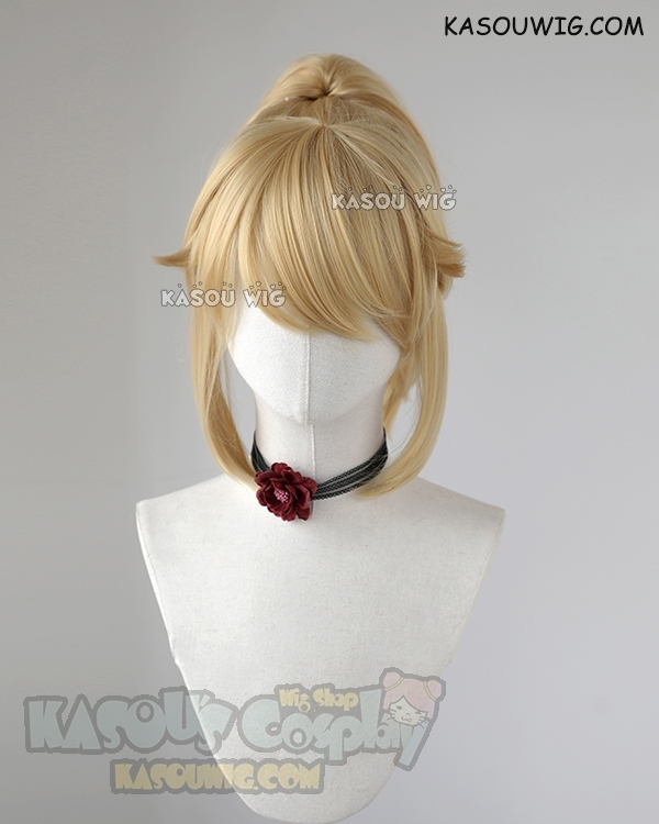 Super Mario Bowsette blonde clip on ponytail cosplay wig kasou wigs