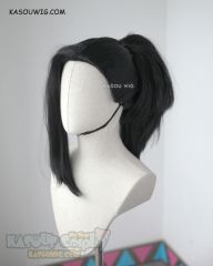 My Hero Academia Yaoyorozu Momo black thick ponytail cosplay wig . KA032