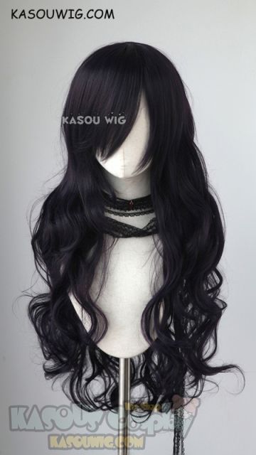 L-3 / SP31 deep purple long layers loose waves cosplay wig . heat-resistant fiber