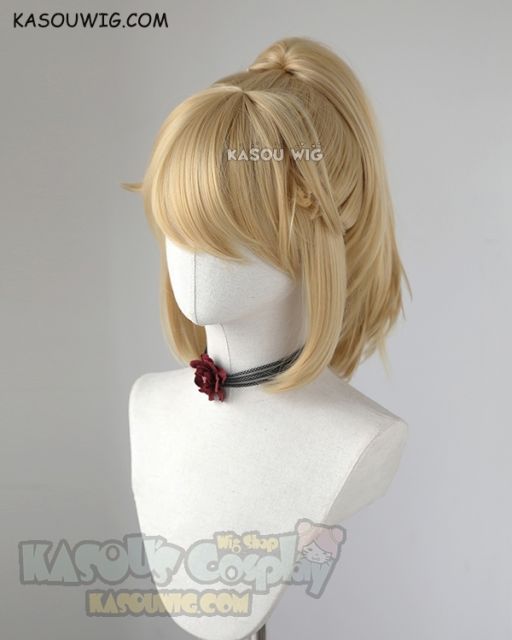 Super Mario Bowsette blonde clip on ponytail cosplay wig