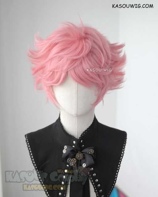 My Hero Academia Ashido Mina short pink flippy cosplay wig
