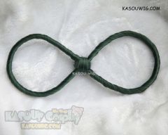 90cm / 35.5" long Tsuyu Asui green cosplay wig with bow