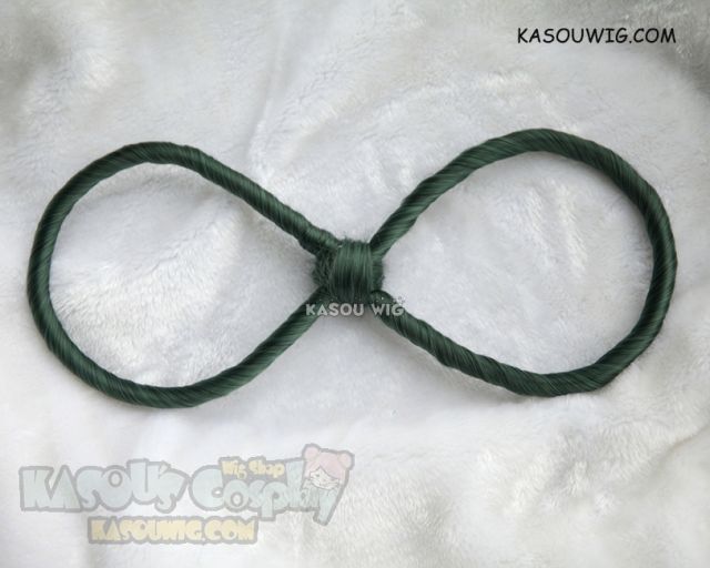 90cm / 35.5" long Tsuyu Asui green cosplay wig with bow