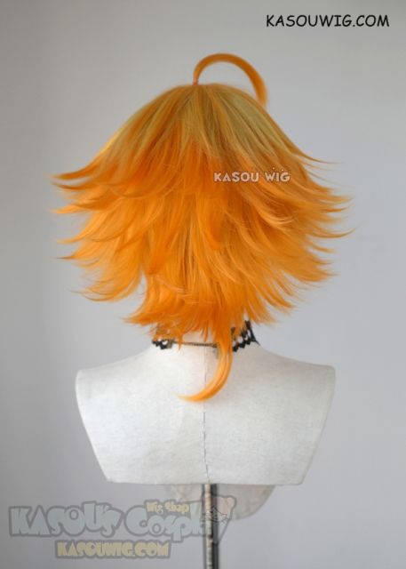 The Promised Neverland Emma short flippy yellow orange ombre cosplay wig