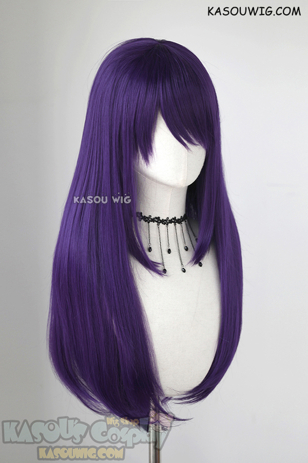 L-2 / SP37 Indigo Purple 75cm long straight wig . Heating 