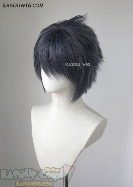 S-1 / SP29 >>31cm / 12.2" short bluish gray layered wig, easy to style,Hiperlon fiber