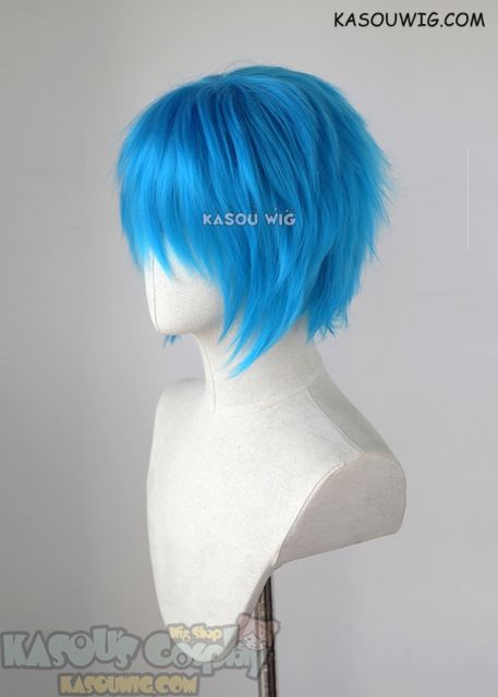S-1 / KA047 >>31cm / 12.2" short blue layered wig, easy to style,Hiperlon fiber