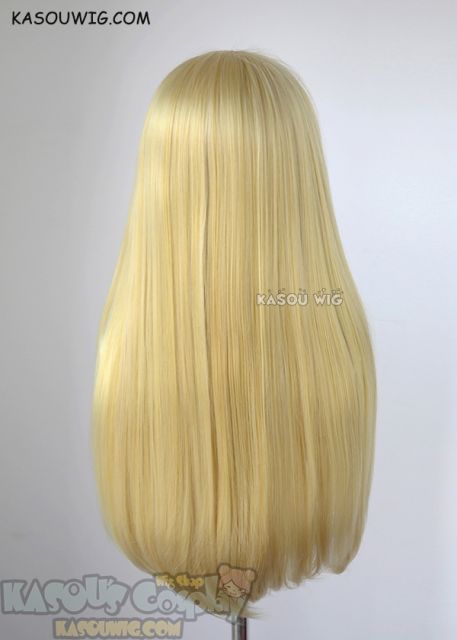 L-2 / KA010 light yellow blonde 75cm long straight wig . Heating Resistant fiber