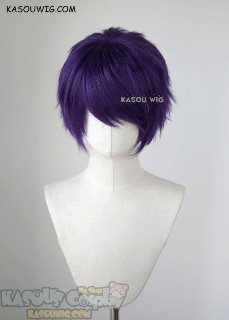 S-1 / SP37 >>31cm / 12.2" short Indigo Purple layered wig, easy to style,Hiperlon fiber