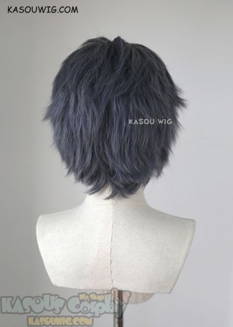 S-1 / SP29 >>31cm / 12.2" short bluish gray layered wig, easy to style,Hiperlon fiber