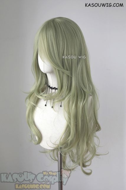L-3 / SP36 Chartreuse long layers loose waves cosplay wig . heat-resistant fiber