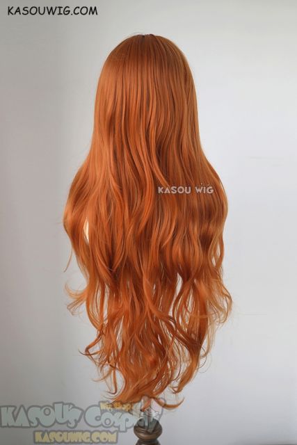 L-3 / KA021 burnt orange long layers loose waves cosplay wig . heat-resistant fiber