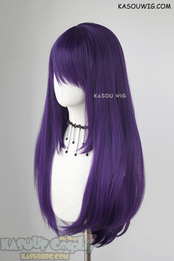 L-2 / SP37 Indigo Purple 75cm long straight wig . Heating 